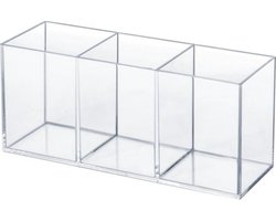 Bestekhouder voor pennen - 1 stuk - Transparant - Potloodhouder - Markerhouder - Papercliphouder - Transparant plastic bestekrek - Perfect voor opbergen op kantoor/slaapkamer en in de badkamer