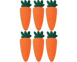 Bestekhouder Wortel - Opslag Decoratie - Paasdecoratie - Zes Vakken Vilt - 19x7.2cm - Groen Oranje
