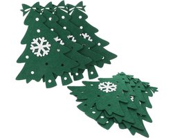 Bestekhouders Kerstboom - Vilt Houders - Tafel Decoratie - Creatief Ontwerp - 8 Stuks - Groen