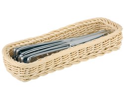 Bestekmandje - 27x10xh4 -5 cm - beige