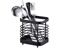 Bestekrek - multifunctioneel - 1 stuk - zwart - roestvrij staal - 10 x 10 x 7,5 cm