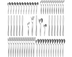 Bestekset 12 Persoons - Vaatwasserbestendig - RVS - Zilver