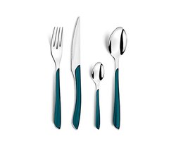 Bestekset 24-delig in Eendblauw - Modern en Glanzend