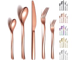 Bestekset 30-delig - Servies Vork Lepel - Dagelijks Dineren - Titanium Roségoud Coating - Service voor 6 - Goud
