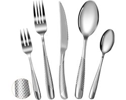 Bestekset 40 Delen - Servies Bestek - Tafeldekken Diner - Voedselveilig Roestvrij Staal - Voor 8 Personen - Zilverkleurig