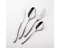 Bestekset 8 Persoons - 32 Stuks - Gesmeed Roestvrij Staal Materiaal - Inclusief een Hoofdgerechtvork, Hoofdgerechtlepel, Dessertlepel en Hoofdgerechtmes - Zilver