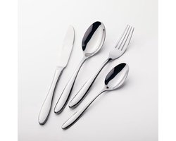Bestekset 8 Persoons - 64 Stuks - Gesmeed Roestvrij Staal Materiaal - Inclusief een Hoofdgerechtvork, Hoofdgerechtlepel, Dessertlepel en Hoofdgerechtmes - Zilver