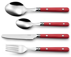 Bestekset Amefa Saxo rood Tweekleurig 16 Onderdelen (25 cm)