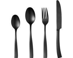 Bestekset - ARTHUR MARTIN - AM5136 - 24 delig - RVS - Zwarte afwerking