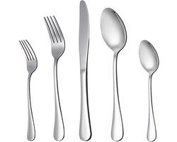 Bestekset - Roestvrij Staal - 20-delig Servies voor 4 Personen - Dagelijks Gebruik - Zilver