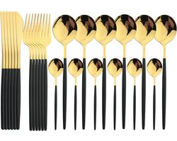 Bestekset Rvs Servies Zwarte Goud Servies Mes Vork Lepel Diner keukenbestek vaatwasser bestendig