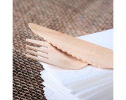 Bestekset vork & mes + servet 250st - Set van 250 stuks. | tot 30% bulk korting