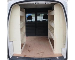 Bestelbus Stellingkast - Bedrijfswageninrichting Rekken - Gereedschap Organiseren - Specifiek voor VW Caddy - 2 rekken 21 vakken - Houtkleur