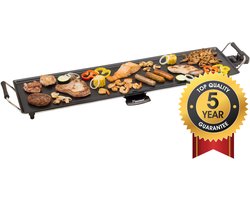 Bestron Bakplaat - ABP604 - 1800W - Gourmet, Grillplaat XL 91x24cm - 8-10 personen - Zwart - 5 jaar garantie
