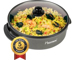 Bestron Elektrische hapjespan - AHP1500Z - Ø34 cm - 1500W - Maixmale temperatuur 240°C - Zwart - 5 jaar garantie