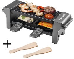 Bestron Gourmetset - AGR102TG - 350W - Bakplaat 2 personen - Incl. 2 pannen, spatels - Grijs