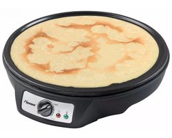 Bestron Pannenkoekenmaker - ASW602Z - 1000W - Crêpemaker - 30cm - Zwart - Incl houten stapel en verdeler - 5 jaar garantie