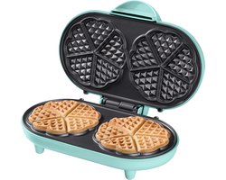 Bestron Wafelijzer - ADWM1000M - 1000W - 10 hartvormige wafels - Anti aanbaklaag - Mint