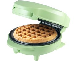 Bestron Wafelijzer - AMW500G - 550W - Mini wafel - Anti aanbaklaag - Mat Groen