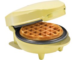 Bestron Wafelijzer - AMW500V - 550W - Mini wafel - Anti aanbaklaag - Geel - 5 jaar garantie