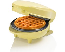 Bestron Wafelijzer - AMW500V - 550W - Mini wafel - Anti aanbaklaag - Geel