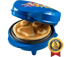 Bestron Wafelijzer - APP500B - 550W - Paw Patrol mini wafel - Hondenpoot vorm - Chase- Blauw - 5 jaar garantie