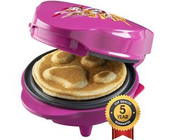 Bestron Wafelijzer - APP500P - 550W - Paw Patrol mini wafel - Hondenpoot vorm - Roze - 5 jaar garantie