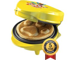 Bestron Wafelijzer - APP500Y - 550W - Paw Patrol mini wafel - Hondenpoot vorm - Rubble - Geel - 5 jaar garantie