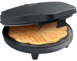 Bestron Wafelijzer - ASW217BL - 700W - 5 hartvormige wafels - Anti aanbaklaag - Zwart - 5 jaar garantie