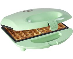 Bestron Wafelijzer - ASW401 - 700W - 2 wafels - Anti aanbaklaag - Groen - 5 jaar garantie