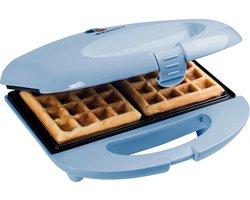 Bestron Wafelijzer - ASW401B - 700W - 2 wafels - Anti aanbaklaag - Blauw - Pasen