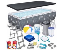 Bestway 56721 Serie - Boven grond zwembad - 404x201x100 cm - Inclusief filterpomp - Blauw/Wit