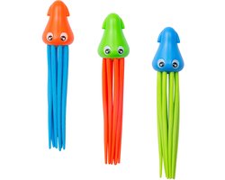 Bestway Duikringen inktvissen - 3x stuks - gekleurd - kunststof - duik spelletjes - zwembad speelgoed