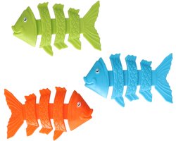 Bestway Duikringen vissen - 3x stuks - gekleurd - kunststof - duik spelletjes - zwembad speelgoed