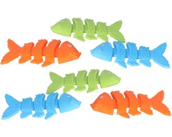 Bestway Duikringen vissen - 6x stuks - gekleurd - kunststof - duik spelletjes - zwembad speelgoed
