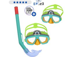 Bestway Duikset voor Kinderen Turquoise – Snorkelset met Hypoallergene Duikbril en Snorkel – Comfortabele Pasvorm – Verstelbare Band – Heldere Lens – Ideaal voor Vakantie en Zomer – Kinder Snorkelmasker Set – Met Ebook