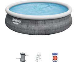 Bestway Easy Pool Set Met Pomp Rattan Look 4.57M X 1.07M