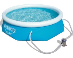 Bestway Fast Met Filterpomp Rond Blauw (Ø244 x 66 cm) - Opblaas zwembad