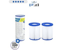 Bestway Filter Type II 58094 2 Stuks Zwembad Filtercartridge Vervanging Filterpomp Papieren Filter 10,6x13,6 cm Waterfilter Voor Zwembad Onderhoud Met Ebook