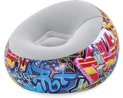 Bestway Graffiti-luchtstoel 112 x 112 x 66 cm