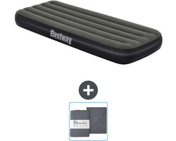Bestway luchtbed - 1-Persoons - 76 x 185 x 25 cm - Groen - Inclusief en Hoeslaken