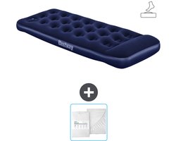 Bestway luchtbed - 1-Persoons - 76 x 185 x 28 cm - Blauw - Inclusief pomp en Hoeslaken