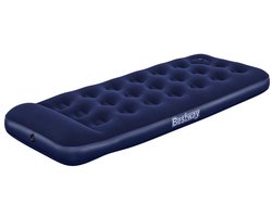 Bestway – Luchtbed – 1-Persoons – 76×185×28 cm – Blauw – Met Ingebouwde Voetpomp - Luchtbed - Camping - Buiten - Binnen - 1 Persoons