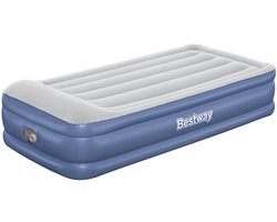Bestway – Luchtbed – 1-Persoons – 97×191×46 cm – Grijs/Blauw – Met Ingebouwde Elektrische Pomp – Incl. 3-in-1 Opbergtas - Luchtbed - 1-persoons Luchtbed - Luchtbed Met Pomp - Luchtbed Voor Binnen Gebruik - Luchtbed Voor Gasten