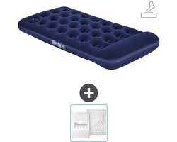 Bestway luchtbed - 1-Persoons - 99 x 188 x 28 cm - Blauw - Inclusief pomp en Hoeslaken