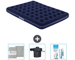 Bestway luchtbed - 2-Persoons - 152 x 203 x 22 cm - Blauw - Inclusief Hoeslaken - Pomp en Reparatieset