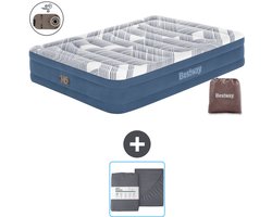 Bestway luchtbed - 2-Persoons - 152 x 203 x 36 cm - Blauw - Inclusief pomp en Hoeslaken