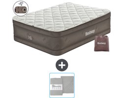 Bestway luchtbed - 2-Persoons - 152 x 203 x 51 cm - Bruin - Inclusief pomp en Hoeslaken