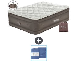 Bestway luchtbed - 2-Persoons - 152 x 203 x 51 cm - Bruin - Inclusief pomp en Hoeslaken