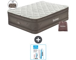 Bestway luchtbed - 2-Persoons - 152 x 203 x 51 cm - Bruin - Inclusief pomp - Reparatieset